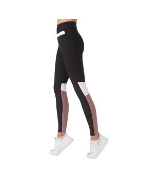 تايت رياضي عالي الخصر - اسود و وردي