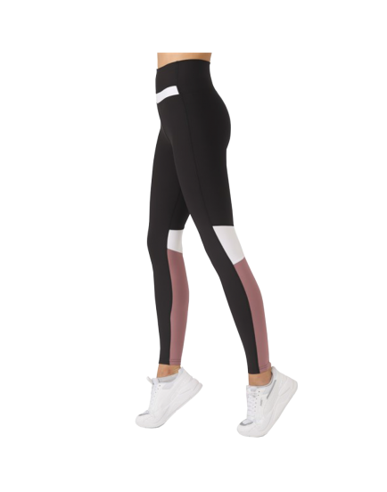 تايت رياضي عالي الخصر - اسود و وردي